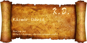 Kázmér Dávid névjegykártya